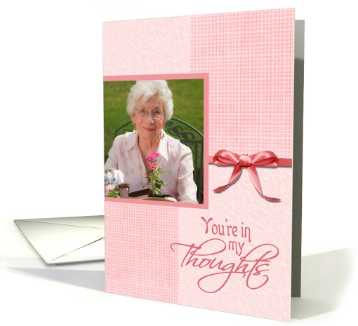 You're in my Thoughts - Pink Custom Photo card (925717)