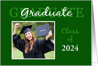 Graduate Class of 2024 Green Photo Card