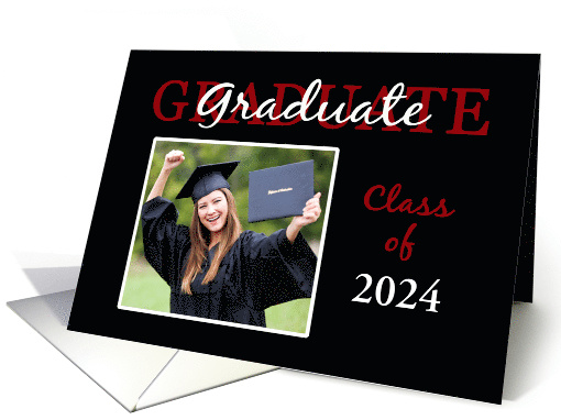 Congratulations Graduate Red/Black Photo card (928171)