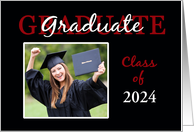 Congratulations Graduate Red/Black Photo Card