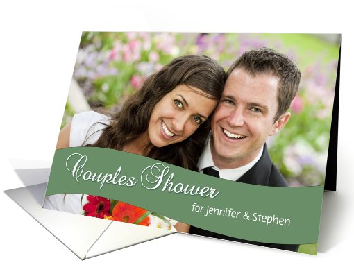 Couples Shower Invitation, Green - Custom Photo card (932539)