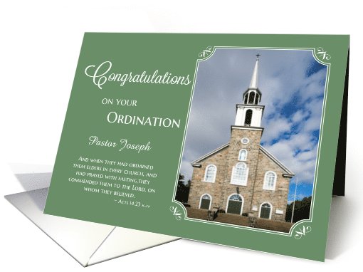 Congratulations - Add Your Church Photo and Pastor/Deacon's Name card