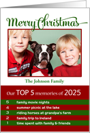 Insert Your Own Top 5 Memories Christmas 2025 Photo card