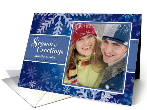 Season's Greetings Snowflake Photo card (955607)