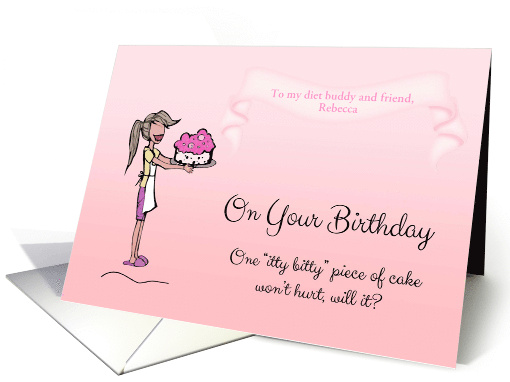 Happy Birthday Friend Pink Birthday Cake card (960245)