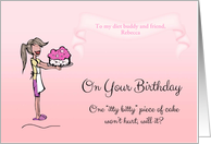 Happy Birthday Friend Pink Birthday Cake card