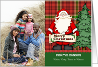 Customizable from Family -Christmas Tree and Santa card