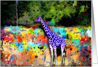 Purple Giraffe Psychedelic Zoo card