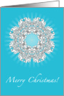 Merry Christmas Snowflake on Blue card