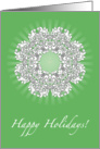 Happy Holidays Snowflake on Green card