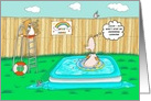 Coronavirus Funny Swimming Lessons In The Garden card