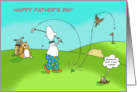 Fathers Day Funny Golf Card Getting A Birdie card