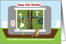 Funny monkey business 100th birthday card, Fat Cat and Duncan card