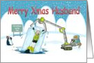 Funny Lucky Dip, Diving Christmas Husband card, Fat Cat and Duncan card