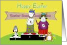 Funny Easter Bonnet competition card, Fat Cat and Duncan card