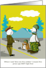 Funny soldier birthday card, Fat Cat and Duncan card