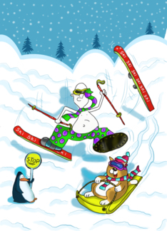 Funny skiing...