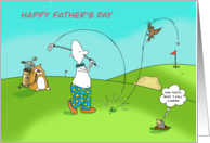 Fathers Day Funny Golf Card Getting A Birdie card