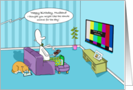 Funny Birthday Day Husband With Remote Control card