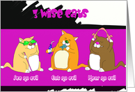 three wize cats card