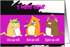 three wize cats card