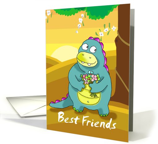 I love you birthday best friend dinosaur card (461412)