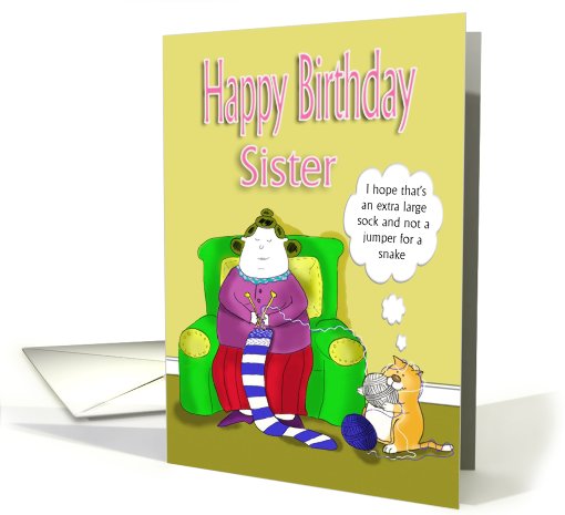 Sister funny happy birthdy card (609211)