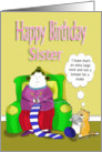 Sister funny happy birthdy card