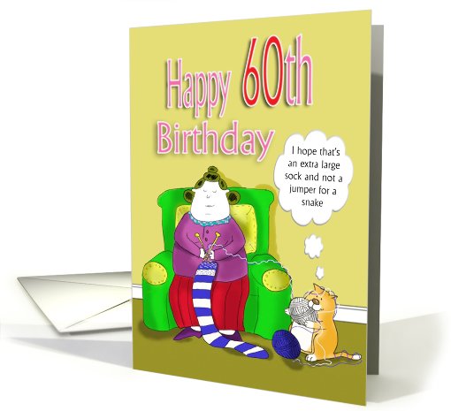 60th funny happy birthdy card (609217)