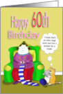 60th funny happy birthdy card