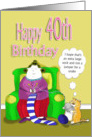 40th funny happy birthdy card