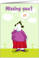 Missing you, with cake card