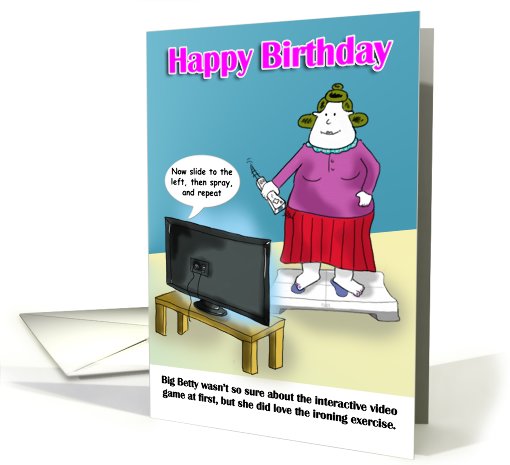 funny exercise  Happy Birthday, Big Betty card (624987)