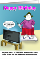 funny exercise Happy Birthday, Big Betty card