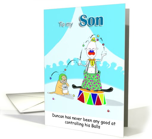 funny clown, son father's day card (627437)