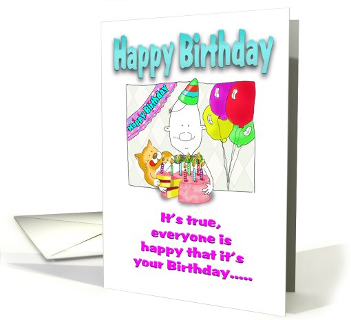 Funny Birthday with cake card (663717)
