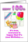 Funny 100th Birthday with cake card