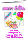 Funny 60th Birthday with cake card
