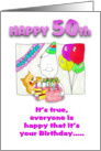 Funny 50th Birthday with cake card