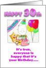 Funny 30th Birthday with cake card