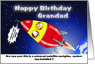 Happy Birthday Grandad Funny space rocket card
