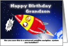 Happy Birthday Grandson Funny space rocket card