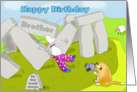 Funny Stonehenge Happy Birthday Brother card