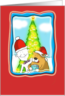 Cute Christmas , Fat Cat and Duncan card
