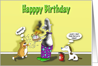 Funny Happy Birthday card with cake card