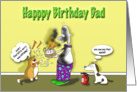 Happy Birthday Dad, Fat Cat and Duncan with cake card
