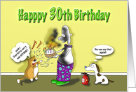 Happy 30th Birthday, Fat Cat and Duncan with cake card