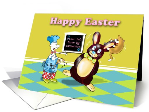 Funny chef Easter card, Fat Cat and Duncan card (800984)