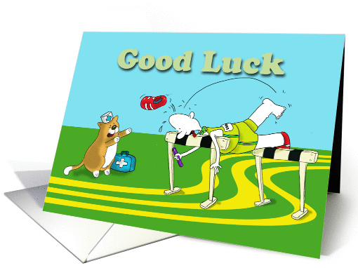 Funny hurdle, Good Luck, Fat Cat and Duncan card (879768)