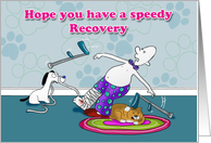 Funny Speedy Recovery card, Fat Cat and Duncan card